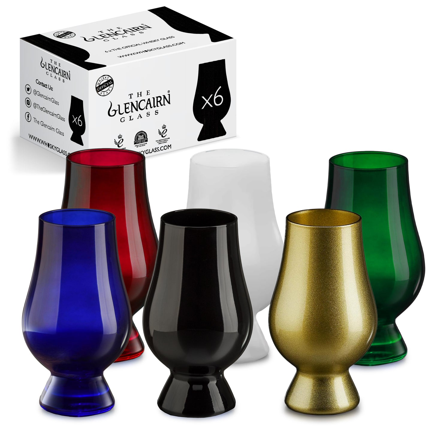 Blind Tasting Glencairn Glasses (Multi-color 6-Pack)