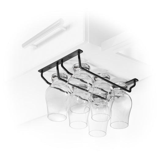 CairnCradle Whiskey Glass Rack - Under Cabinet Whisky Tasting Glasses Holder Storage Hanger Metal Organizer for Bar Kitchen