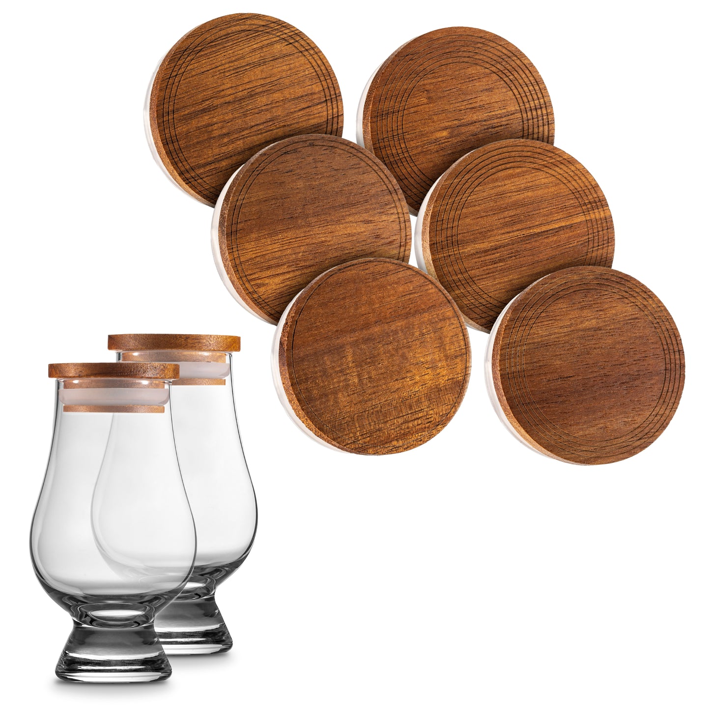 CairnCaps Glassware Lids (Dark Hardwood)