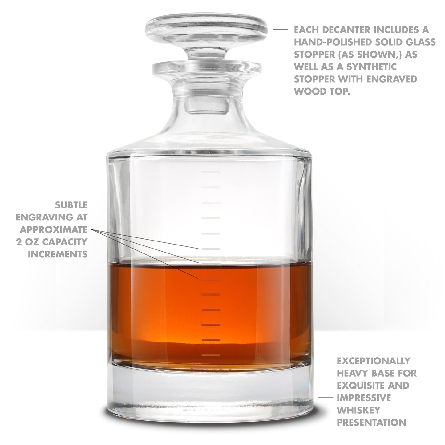 Whiskey Infinity Decanter - Cairn Craft Glass Whisky & Liquor Bottle and Stopper