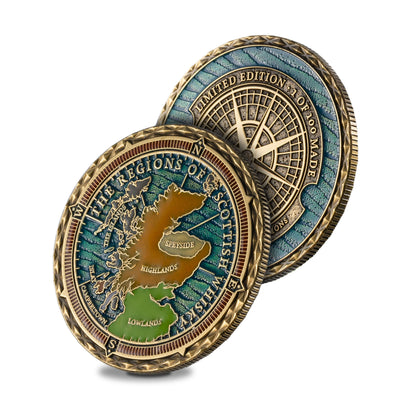 Limited Edition Tasting Tray with Regions of Scottish Whisky Coin