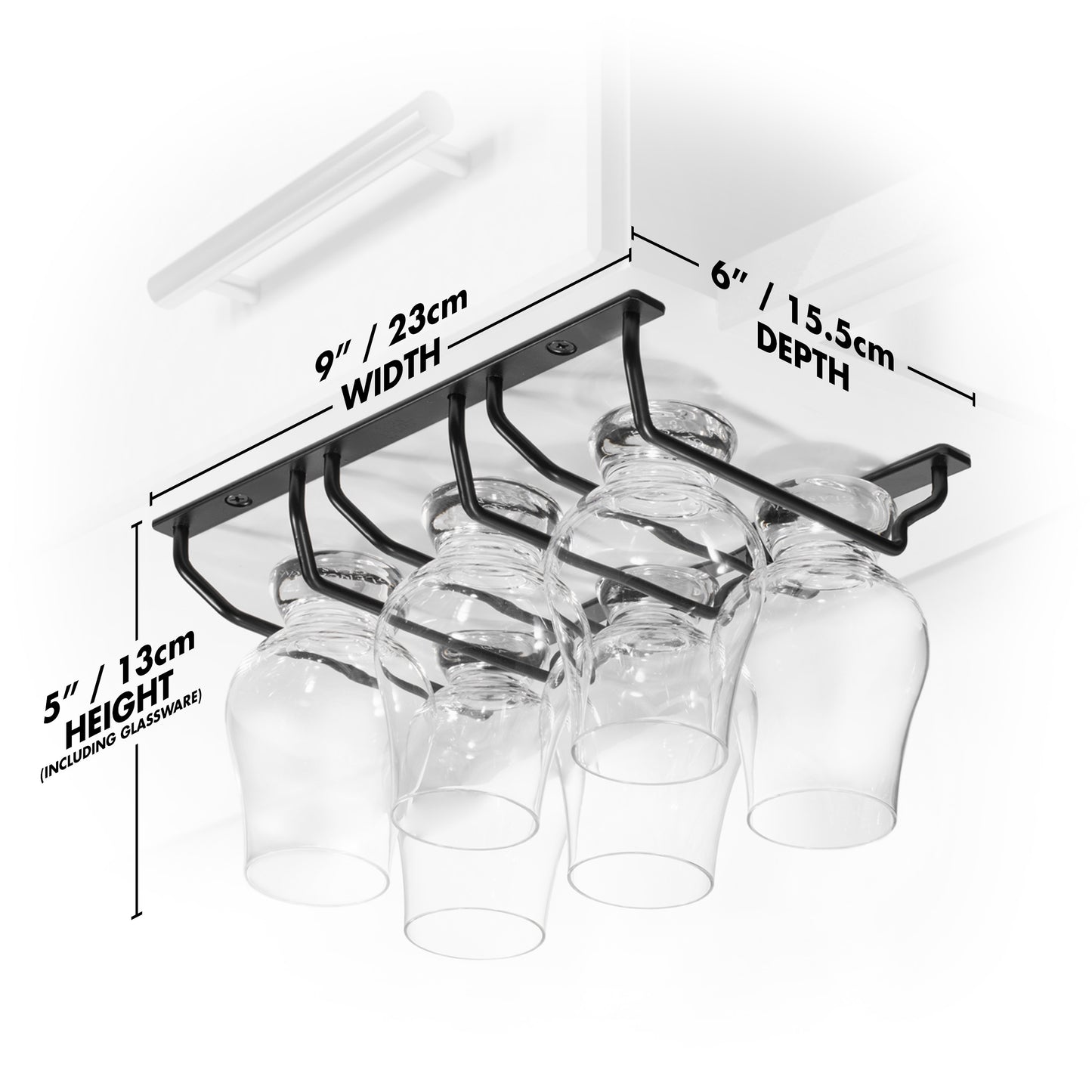 CairnCradle Whiskey Glass Rack - Under Cabinet Whisky Tasting Glasses Holder Storage Hanger Metal Organizer for Bar Kitchen