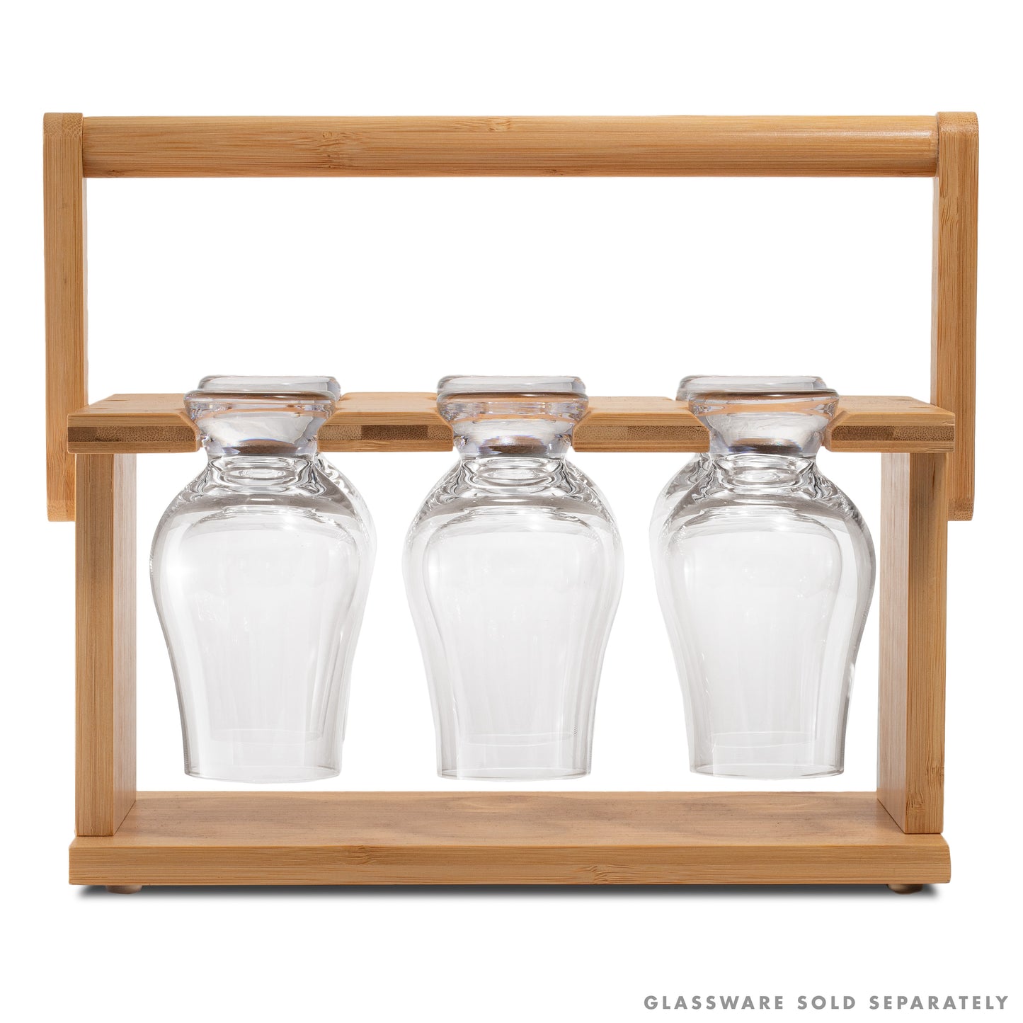 CairnCaddy Bamboo Whiskey Glass Holder - Carrier and Drying Rack for Whisky Tasting Glassware  --