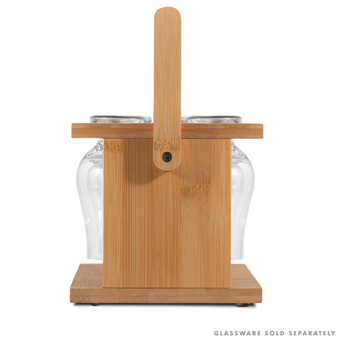 CairnCaddy Bamboo Whiskey Glass Holder - Carrier and Drying Rack for Whisky Tasting Glassware  --