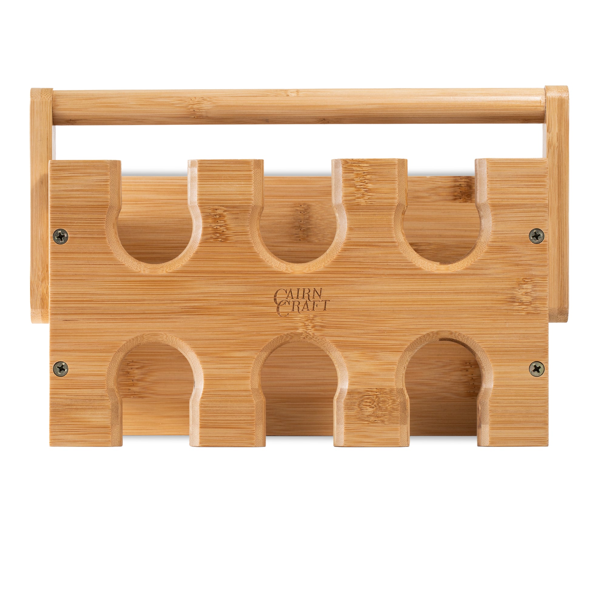 CairnCaddy Bamboo Whiskey Glass Holder - Carrier and Drying Rack for Whisky Tasting Glassware  --