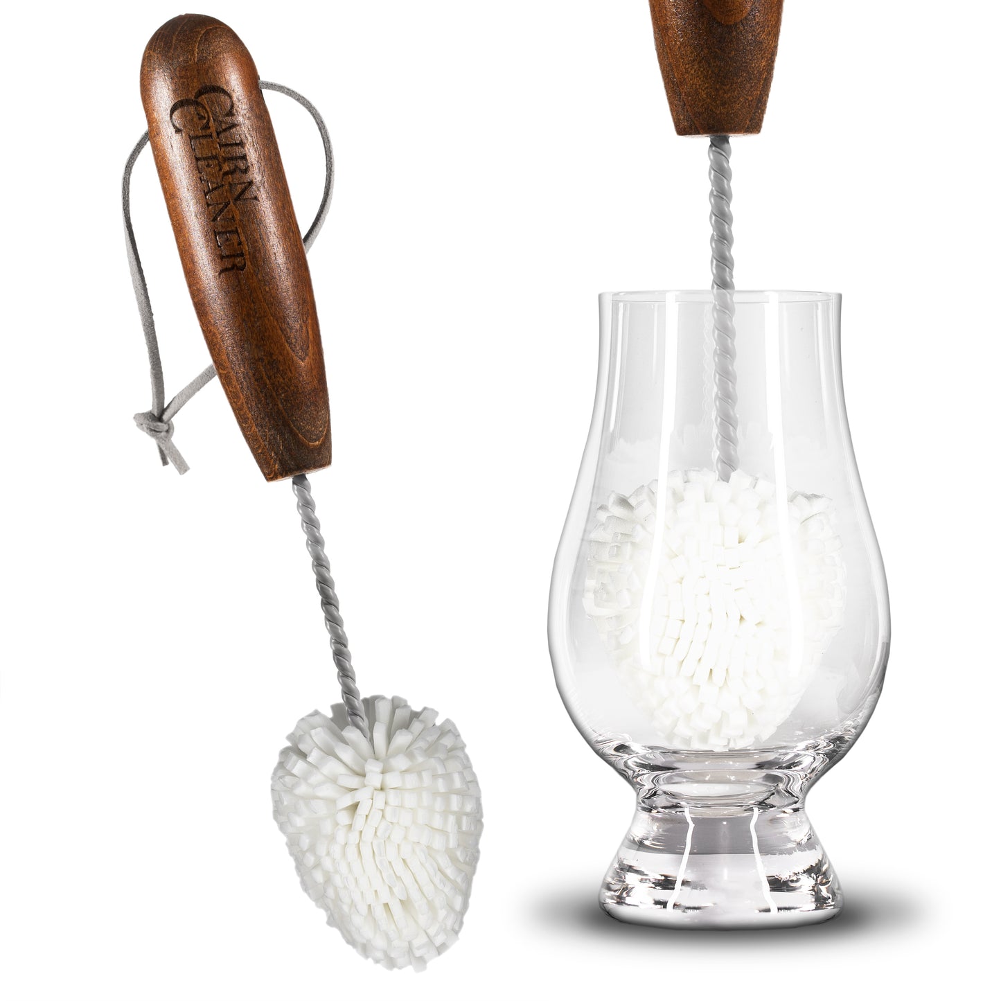 CairnCleaner Glassware Brush (Dark Hardwood)